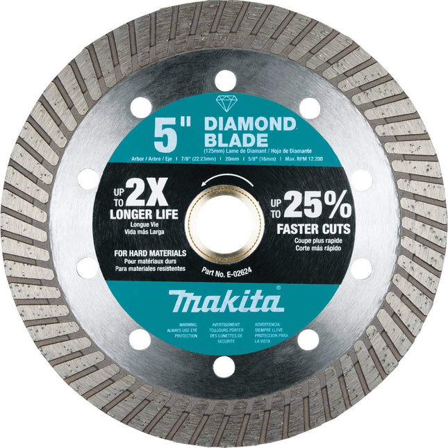 Makita E-02624 5" Diamond Blade, Turbo, Hard Mater