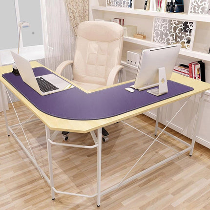 Mydours L-Shape Desk Mat, 115x115x40cm Extra Large PU Leather Desk Pad Blotter, XXL Large Waterproof Gaming Mouse Pad, Desktop Protector for Computer Keyboard Home Office (Purple)