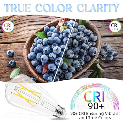 GvvooHome Edison Bulbs, E26 LED Bulb 60 watt Equivalent, Cool White 4000K