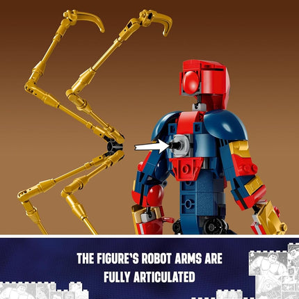 LEGO® Super Heroes Marvel Iron Spider-Man Construction Figure 76298 Posable Building Toy with Armour,Buildable Model,Toys for Boys and Girls Aged 8 and Over