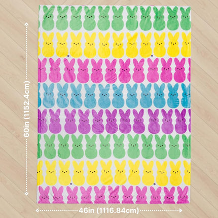 Peeps Easter Fluffy Throw 46 in x 60 in – Soft Plush Lightweight Blanket for Couch, Bed & Travel - Easter Basket Stuffer (100% Officially Licensed Product) by Franco Collectibles