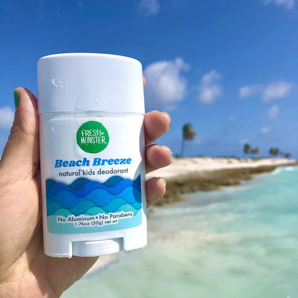 Fresh Monster- Natural Deodorant For Kids And Teens Aluminum-Free, Paraben-Free And Hypoallergenic Dermatologist Tested 24-Hour Protection Beach Breeze Scent 1.76 Oz 1 Count