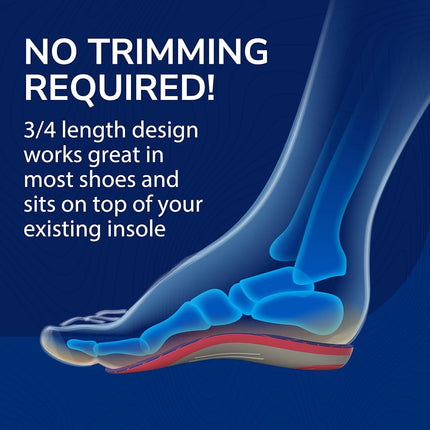 Dr. Scholl’s Custom Fit Orthotics 3/4 Length Arch Support Shoe Inserts - Plantar Fasciitis Relief Insoles for Men and Women, Immediate All-Day Total Lower Body Pain Relief, FSA HSA Eligible, CF410