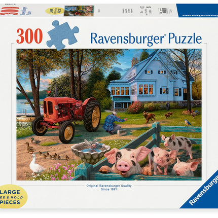 Ravensburger Country Life 300 Piece Large Format Puzzle | Idyllic Farm Scene by Steve Read | Perfect Interlocking Fit | Eco-Friendly Materials