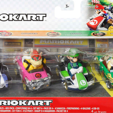Hot Wheels, Mario Kart, Surprise Pack of 4 Cars, L
