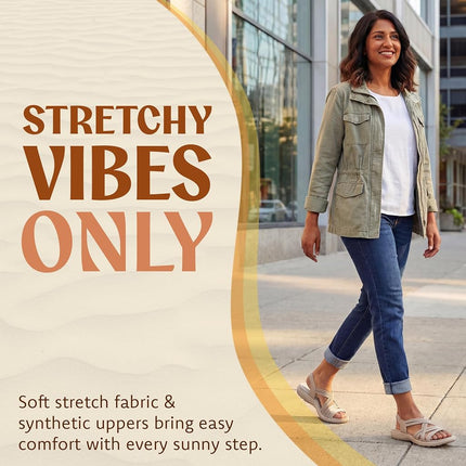 Skechers Women's Reggae Slim-Simply Stretch Sport Sandal, Natural Grey, 6 UK