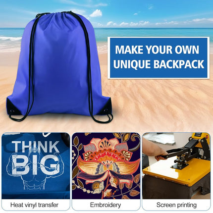 KUUQA 20 Pcs Drawstring Backpack String Sport Bag Sack Cinch Gym Backpack Bulk for School Gym Sport Traveling