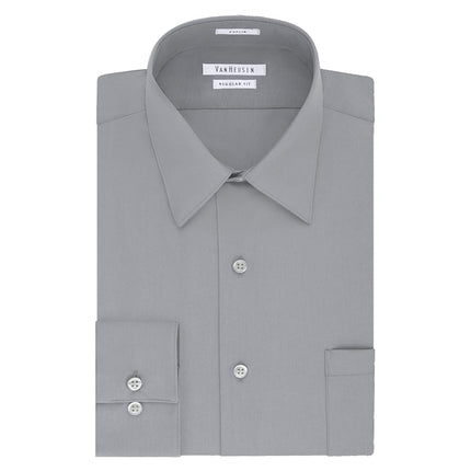 Van Heusen Men's Big Dress Shirt Tall Fit Poplin, Grey Stone, 18" Neck 35"-36" Sleeve