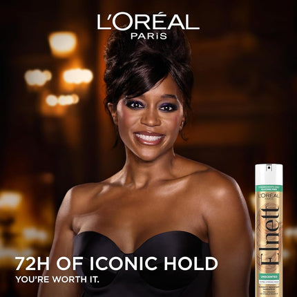 L'Oreal Paris Elnett Satin Hairspray, Extra Strong Hold, Unscented, 11 oz. (Packaging May Vary)