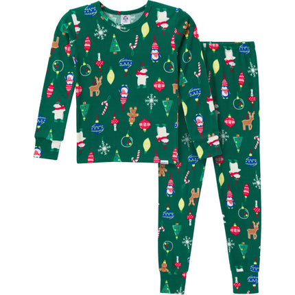 Gerber Baby Neutral Holiday Family Pajamas, Green, Large