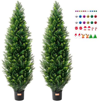 VEVOR Artificial Cedar Topiary Tree, 60 inch Tall 