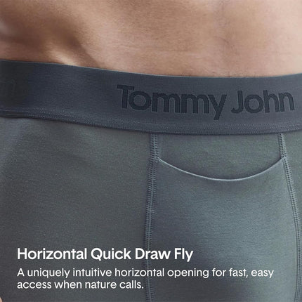 Caleçons Tommy John Second Skin pour hommes - Paquet de 3 - Sous-vêtements confortables, respirants et doux pour hommes (Noir/Turbulence/Bleu marine, XXL)