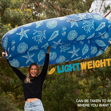 WEKAPO Inflatable Couch Air Lounger Chair - Camping & Beach Accessories, Portable Blow up Sofa for Hiking, Lawn, Indoor/Outdoor Movies & Music Festivals. Lightweight and Easy to Set Up Air Hammock