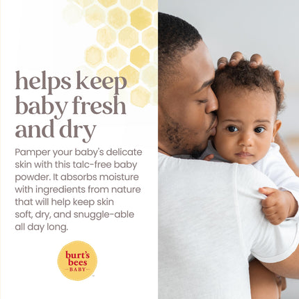 Burt's Bees Baby Polvo corporal, sin talco e hipoalergénico para un confort seguro y suave, 100% origen natural, probado por pediatras, 200 g (Paquete de 3)