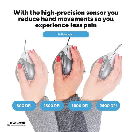 Ergonomic mouse Evoluent VerticalMouse 4 Right Regular, Black, Grey/Silver, Medium/Large, VM4R