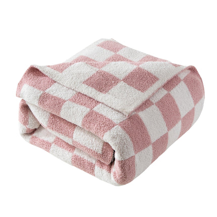 Elegant Comfort Checkered Throw Blanket, Light Pin
