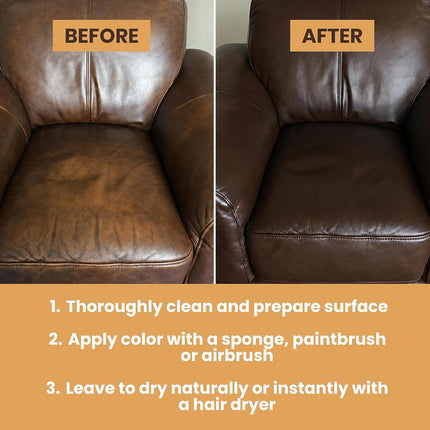Furniture Clinic Leather Repair Paint, Color and Finish, Dark Grey