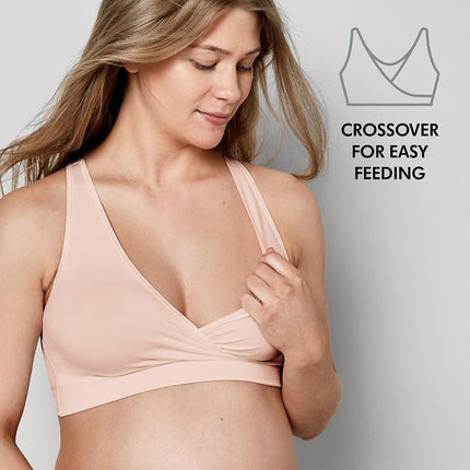 Medela Keep Cool Sleep Bra | Seamless Maternity & Nursing Bra with Full Back Breathing Zone and Soft Touch Fabric, Chai, XXL