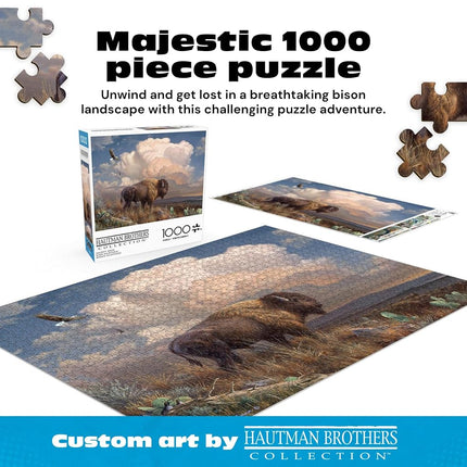 Buffalo Games - Hautman Brothers - Majestic Bison - 1000 Piece Jigsaw Puzzle for Adults Challenging Puzzle Perfect for Game Nights - Finished Puzzle Size is 26.75 x 19.75