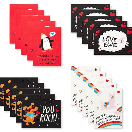American Greetings Valentines Day Cards for Kids School and Classroom Exchange, Animals (40-Count)