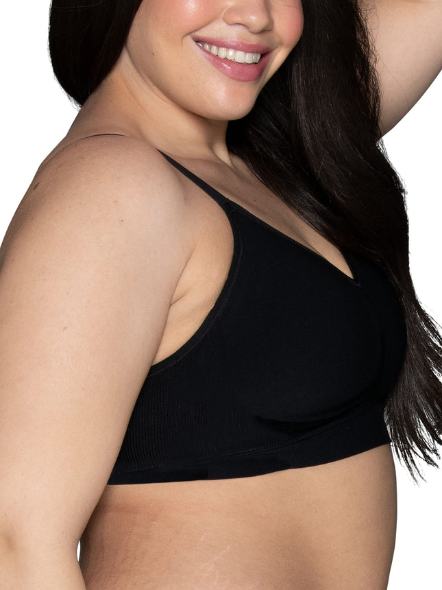 Vanity Fair Women's Beyond Comfort Seamless Bra, Available in Sizes S-2XL, Midnight Black, S