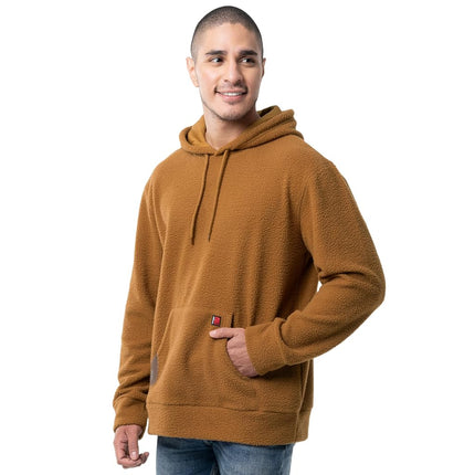 Wrangler Sudadera con capucha Sherpa para hombre, Marrón Pato, M