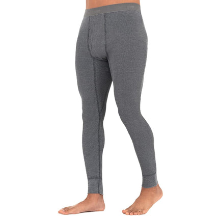 Fruit of the Loom Men's Recycled Premium Waffle Thermal Underwear Long Johns Bottom (1, 2, 3, and 4 Packs) Pajama, Greystone Heather, 5X-Large