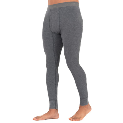 Fruit of the Loom Men's Recycled Premium Waffle Thermal Underwear Long Johns Bottom (1, 2, 3, and 4 Packs) Pajama, Greystone Heather, 5X-Large