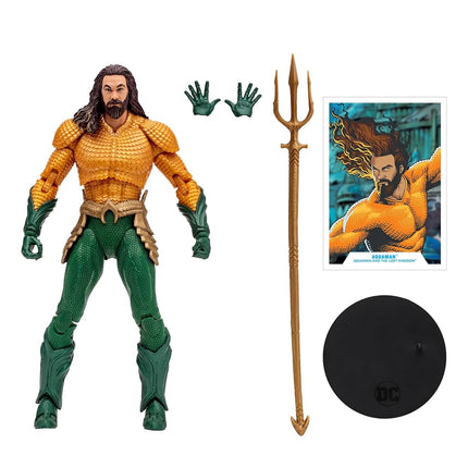 McFarlane Toys DC Multiverse Aquaman 7-Inch Action Figure - Incredibly Detailed King of Atlantis with Ultra Articulation, Trident, Extra Hands, and Collectible Art Card