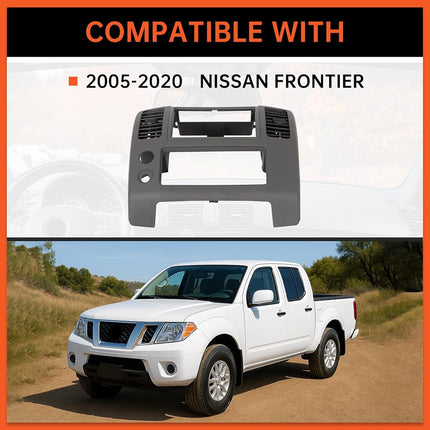 ECOTRIC Front Center Dash Console Instrument Panel Lid Bezel Dashboard Cover Gray Compatible with 2006-2016 Nissan Frontier Replacement for Part Number 68259-ZP16D