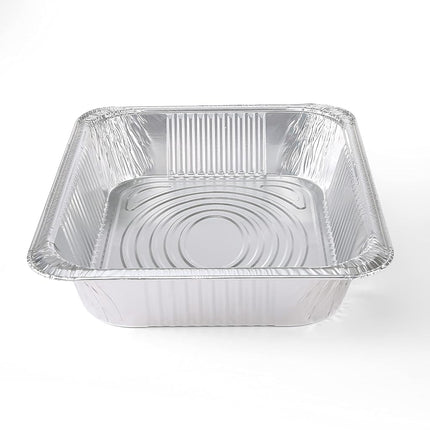 Glad Disposable Aluminum Half Size Deep Steam Pan | 2 Count | Foil Steam Pan | 12.5” x 10.25” x 2.5” Aluminum Pan | Disposable Steamware Foil Pans for Steaming