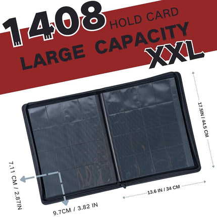 KUOOKING 1408+ Pockets Trading Card Binder (Red)
