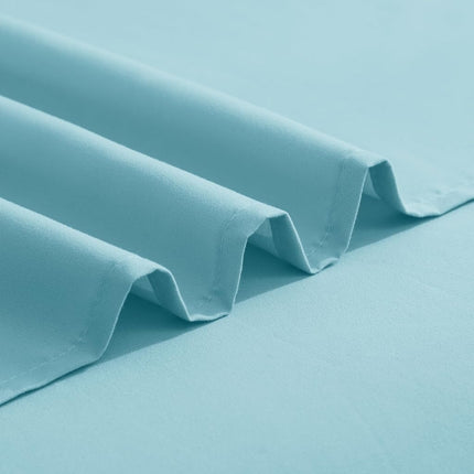 Elegant Comfort Luxurious 1500 Premium Hotel Quality Microfiber Three Line Embroidered Softest 4-Piece Bed Sheet Set, Wrinkle and Fade Resistant, Queen, Aqua Blue