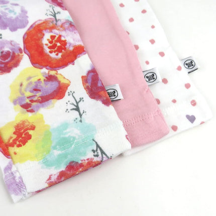 HonestBaby Multipack Harem Pants Roomy Fit Pull on Bottoms 100% Organic Cotton for Infant Baby Boys, Girls, Unisex, 3-Pack Rose Blossom, Newborn