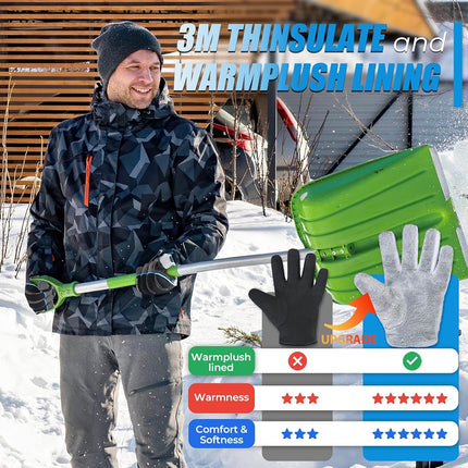 HANDLANDY Waterproof Insulated Work Gloves, 3M Thinsulate Thermal Winter Gloves for Men Women Touch Screen, Warm Ski Snowboard Cold Weather Gloves (M, Blue)