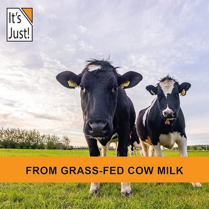 It's Just! - 100% Whey Protein Concentrate, Grass-Fed Pasture Raised, Made in Australia, RBST/rBGH Hormone Free, Premium WPC-80, No Added Flavors (Grass-Fed Unflavored, 1.25 Pound)