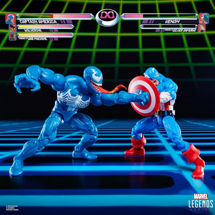 Marvel Legends Series Gamerverse Captain America vs Venom, Retro Video Game -Inspired Collectible 6-Inch Action Figures