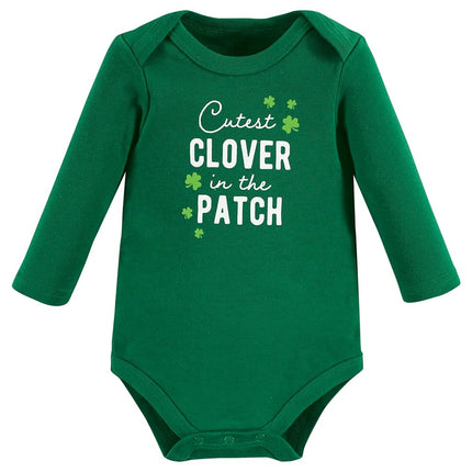 Hudson Baby grenouillères à manches longues en coton unisexe pour bébé, Cutest Clover, 3-6 mois