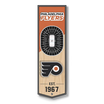 YouTheFan NHL Philadelphia Flyers - Wells Fargo Center 3D Banner, Team Colors, 6" x 19"