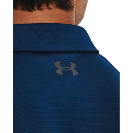 Under Armour Men's Tech Golf Apparel Polo, (426) Varsity Blue / Pitch Gray, Small Tall