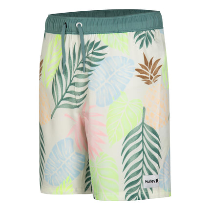 Hurley Boys' Pull on Swim Trunks, Pale Ivory Palms