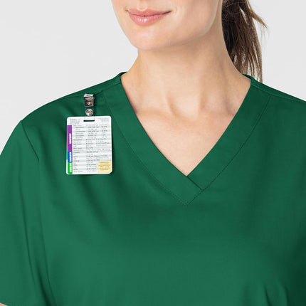 WonderWink Women's Plus-Size Wonderwork V-Neck Scrub Top, Hunter, 3X-Large