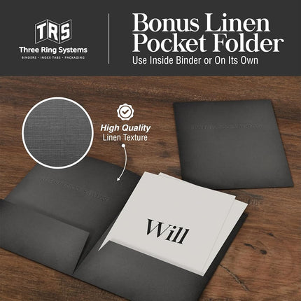 Estate Planning Portfolio- 1.5" Faux Leather Binder with Inserts (Burgundy)