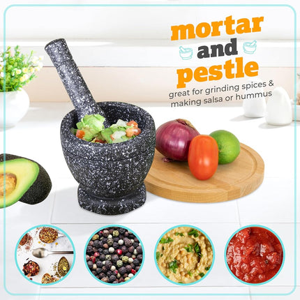 Nostalgia Taco Tuesday Kit Includes Tortilla Warmer, 3 Salsa Bowls, 4-Set Shell Holders, Mortar & Pestle