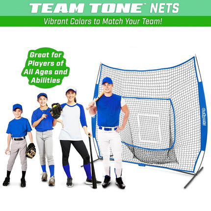 GoSports 7x7 ft Baseball & Softball Batting & Pitching Net with Strike Zone � Available in Team Colors - Royal