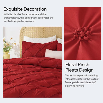 BEDELITE King Comforter Set Rose Red,Lightweight & Soft Comforter