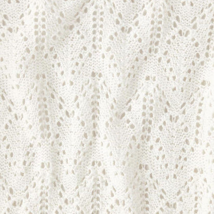 The Children's Place Girls' Long Sleeve Open Front Cardigan, Simply White Pointelle, Small