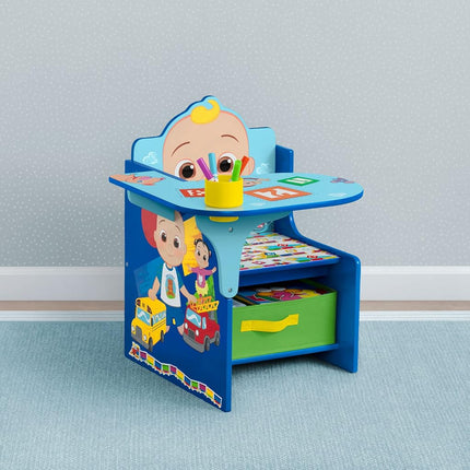 Escritorio con silla y compartimento de almacenamiento para niños de Delta - Certificado Greenguard Gold, CoComelon