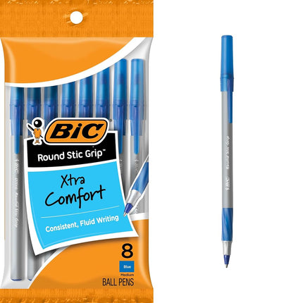 BIC Round Stic Grip Xtra Comfort Ballpoint Pen, Me