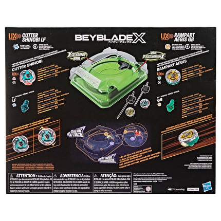 Beyblade X Sneak Attack Battle Set with Beystadium Arena, 2 Right-Spinning Takara Tomy Battling Tops Game Toys, 2 Launchers, Ages 8+